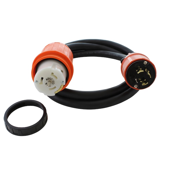 Ac Works SOOW Locking Extension Cord, 12 AWG, Indoor/Outdoor, 12/4, 1 Outlets, CS6364, Black, Rubber, Nylon TEL1420-025 - main